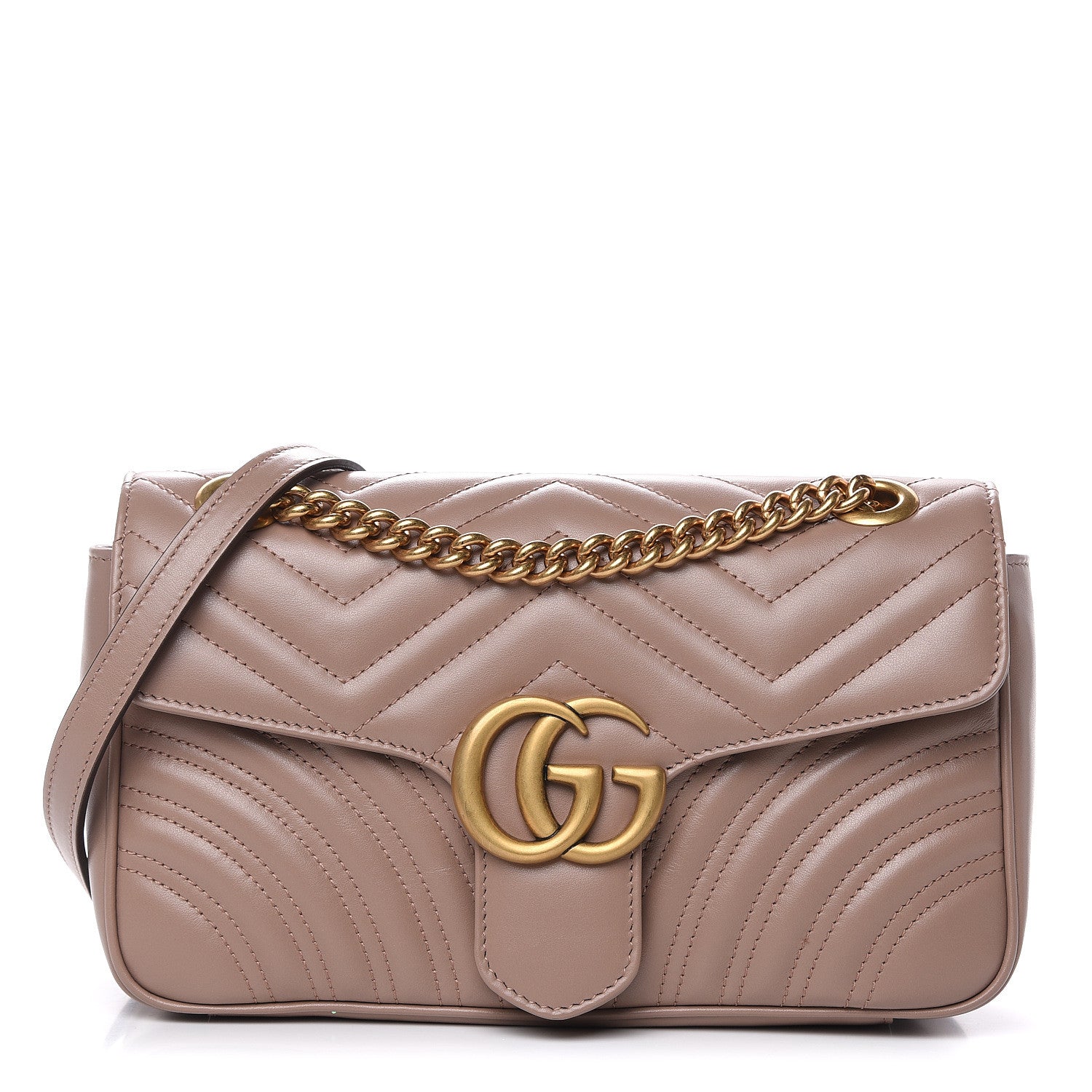 Gucci Calfskin Matelasse Small GG Marmont Shoulder Bag Porcelain Rose 1 of 11