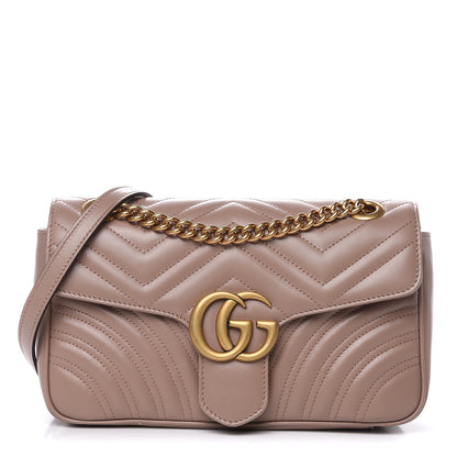 Gucci Calfskin Matelasse Small GG Marmont Shoulder Bag Porcelain Rose 1 of 11