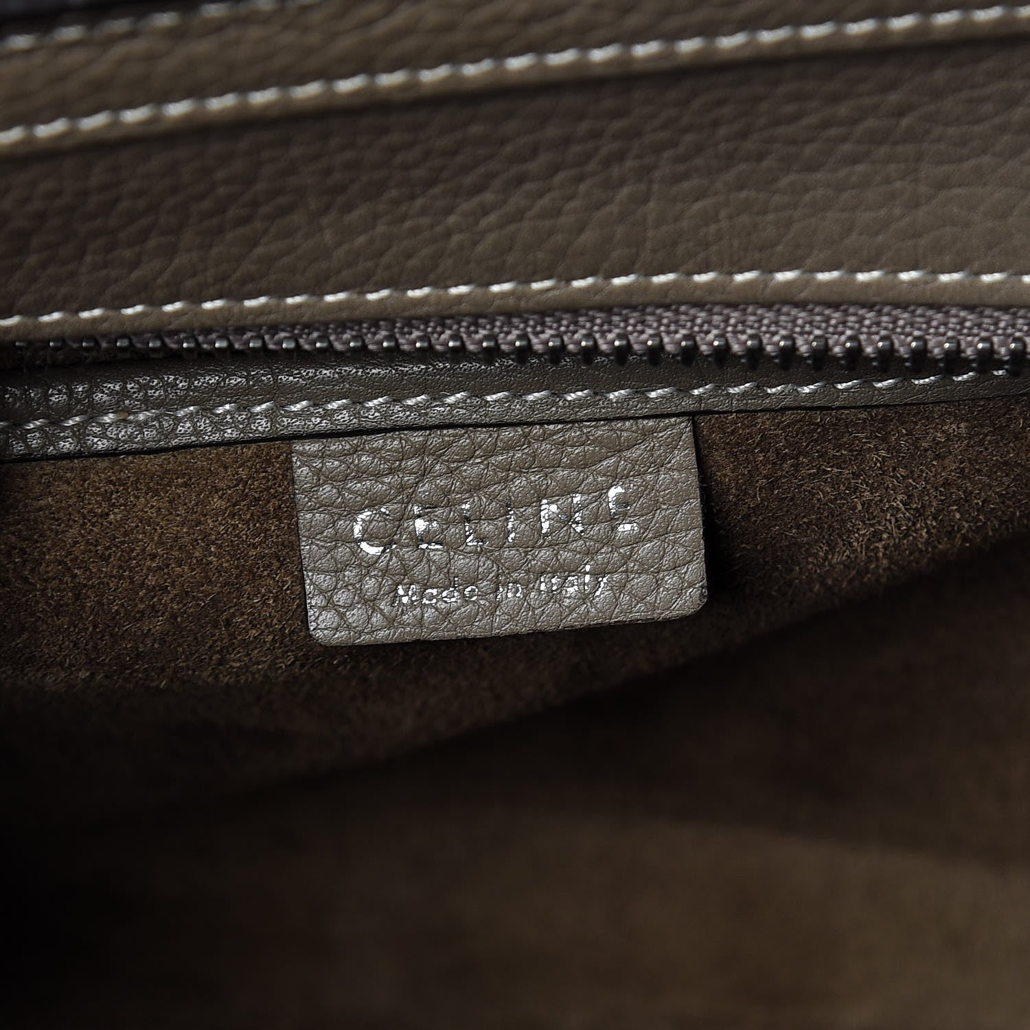 Celine Drummed Calfskin Nano Luggage Souris 7 of 12