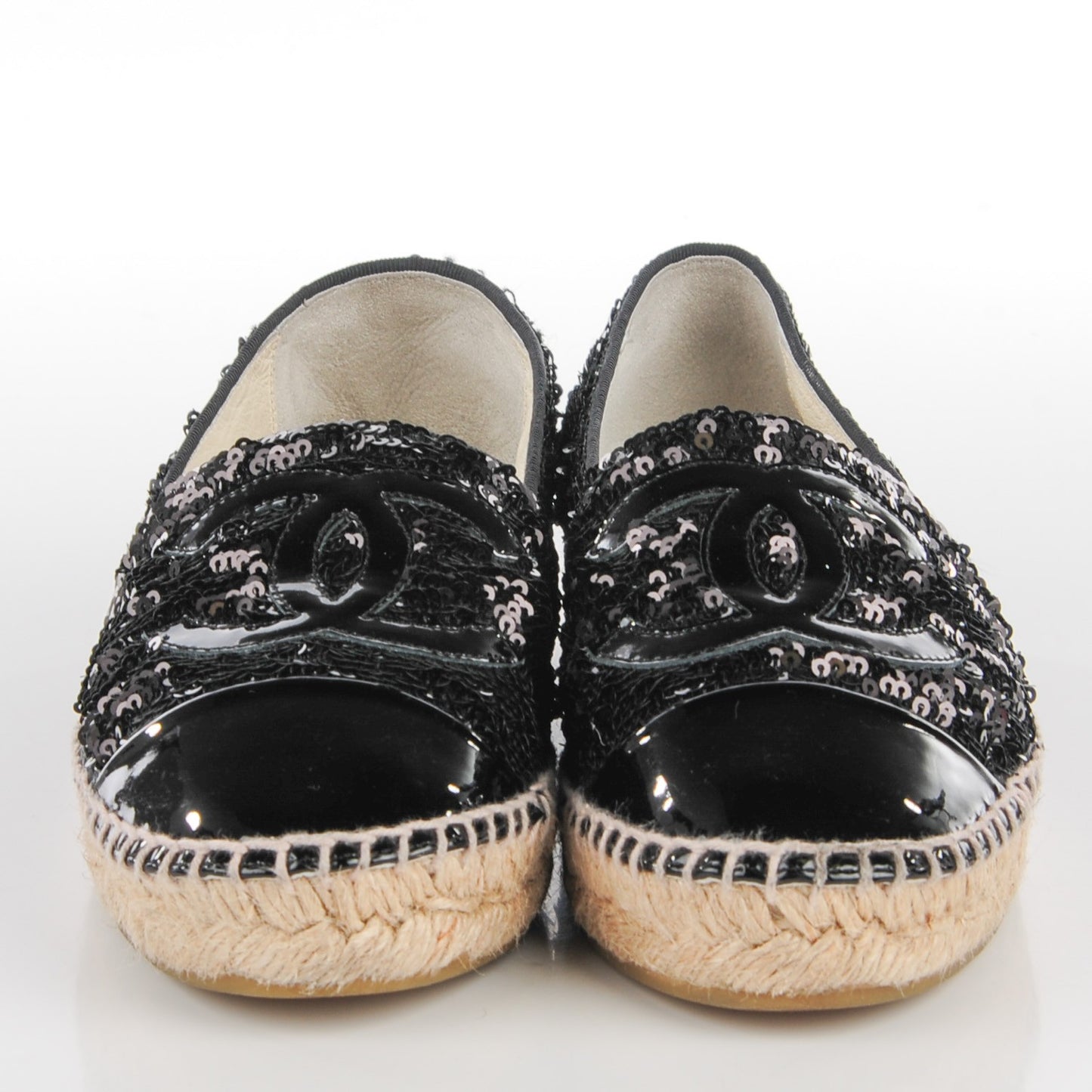 Patent Sequin CC Espadrilles 36 Black