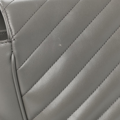 Saint Laurent Calfskin Y Quilted Monogram Loulou Shoulder Bag Pearl Grey 10 of 12