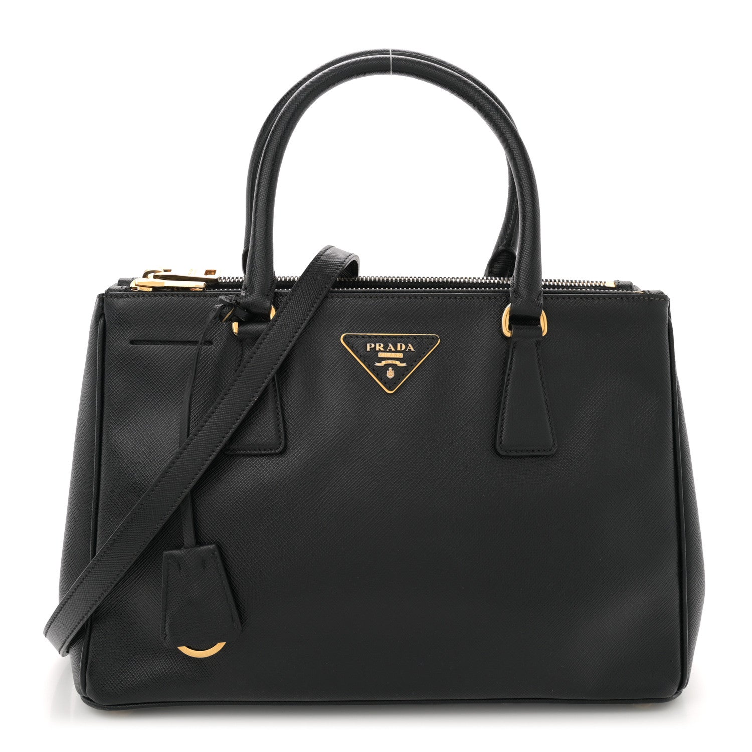 Prada Saffiano Small Galleria Double Zip Tote Black 1 of 14