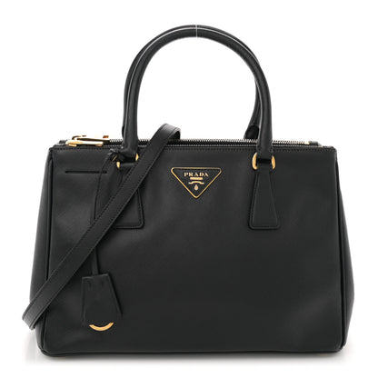 Prada Saffiano Small Galleria Double Zip Tote Black 1 of 14