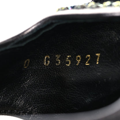 Chanel Grained Calfskin Crystal Velcro Dad Sandals 36.5 Black Multicolor 8 of 11