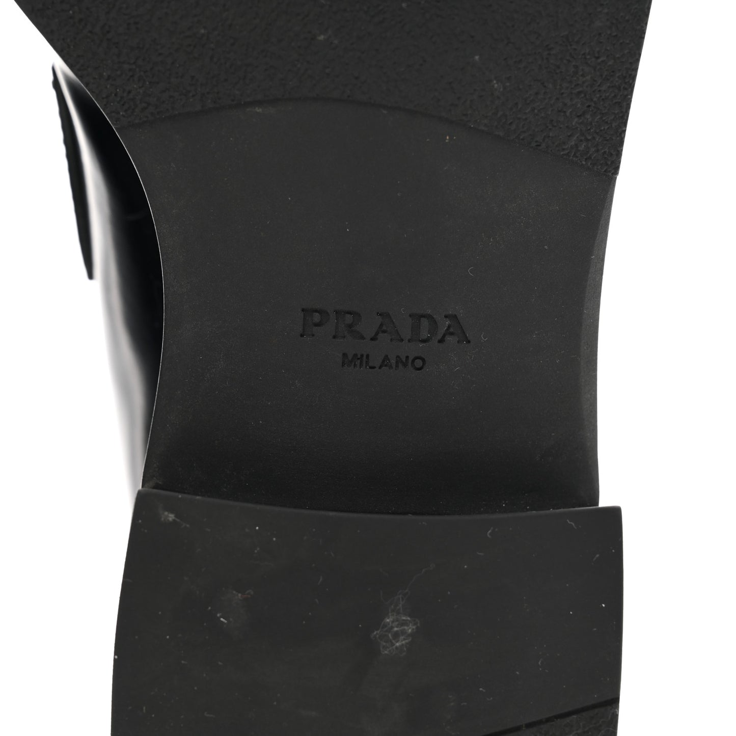 Spazzolato Metal Triangle Logo 50mm Loafers 40.5 Black