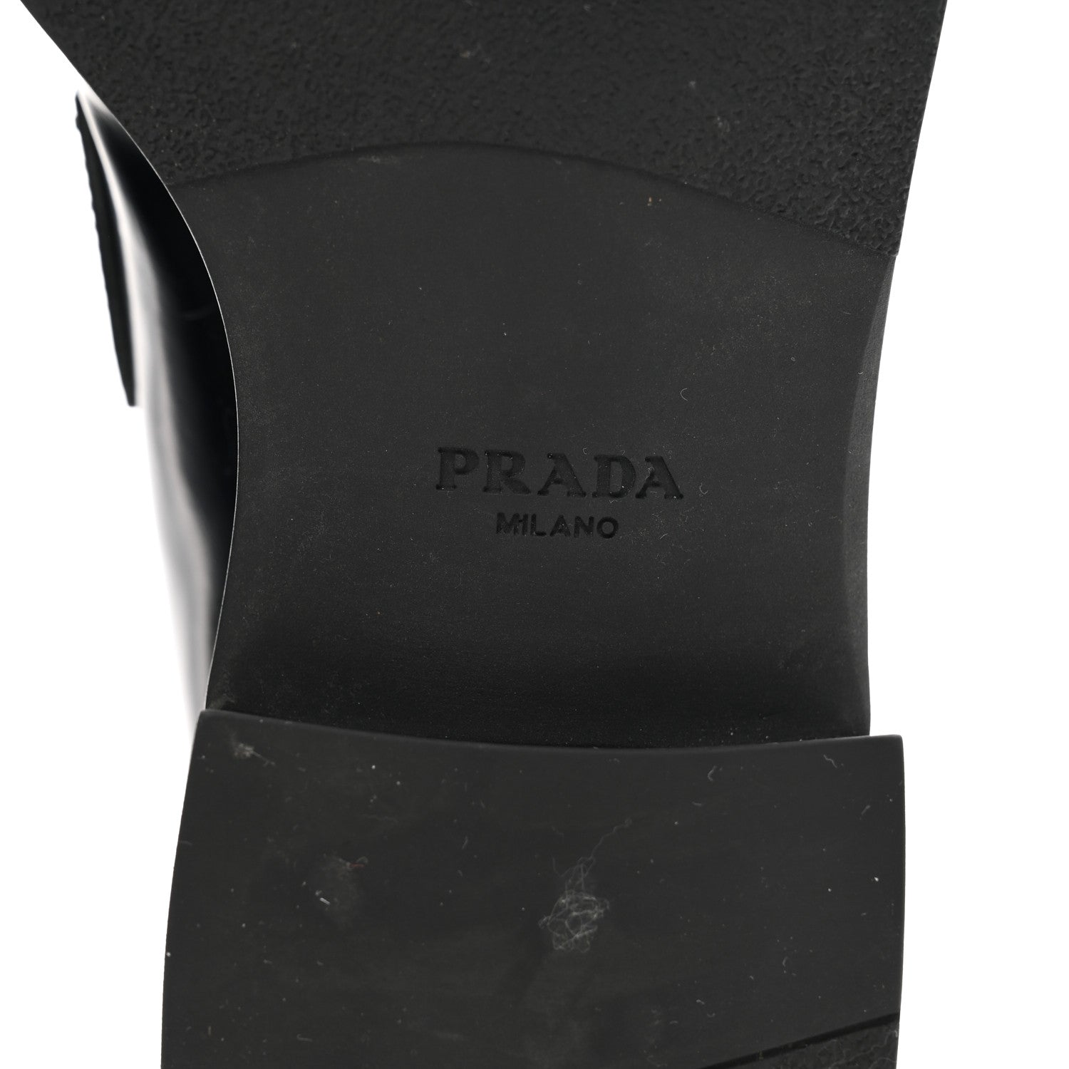 Prada Spazzolato Metal Triangle Logo 50mm Loafers 40.5 Black 6 of 9