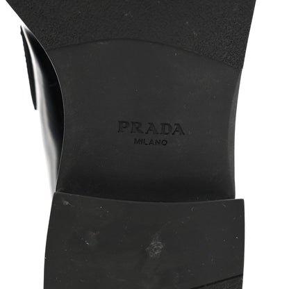Prada Spazzolato Metal Triangle Logo 50mm Loafers 40.5 Black 6 of 9