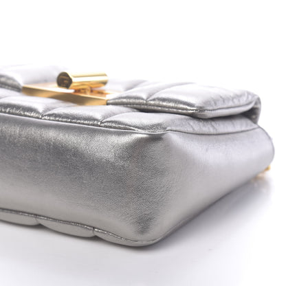 Tom Ford Metallic Soft Lambskin Quilted Small Natalia Chain Shoulder Bag Silver 8 of 11