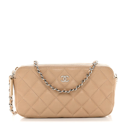 Chanel Iridescent Caviar Quilted Small Clutch With Chain Beige 1 of 16