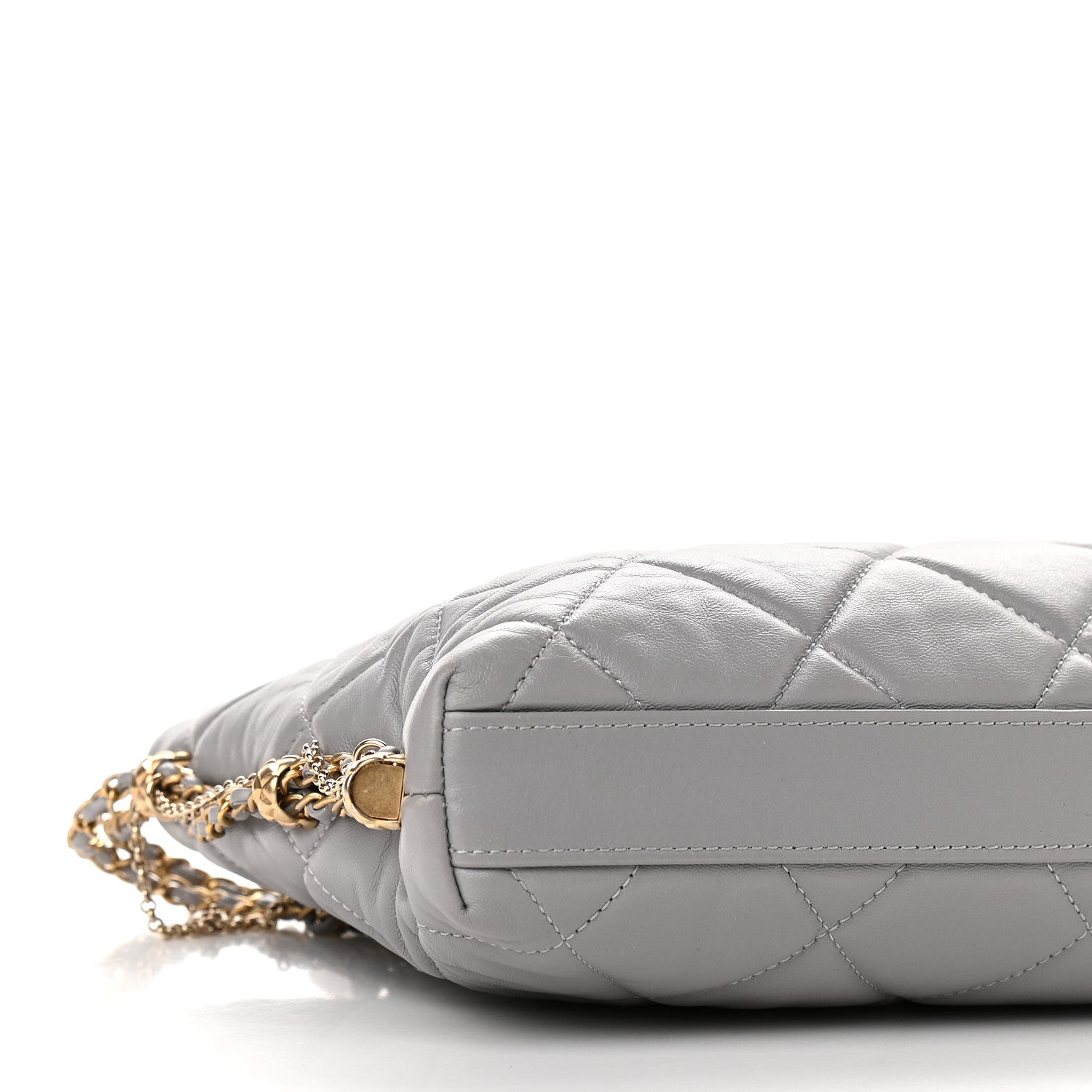 Chanel Lambskin Quilted Crush on Chains Hobo Grey 8 of 9