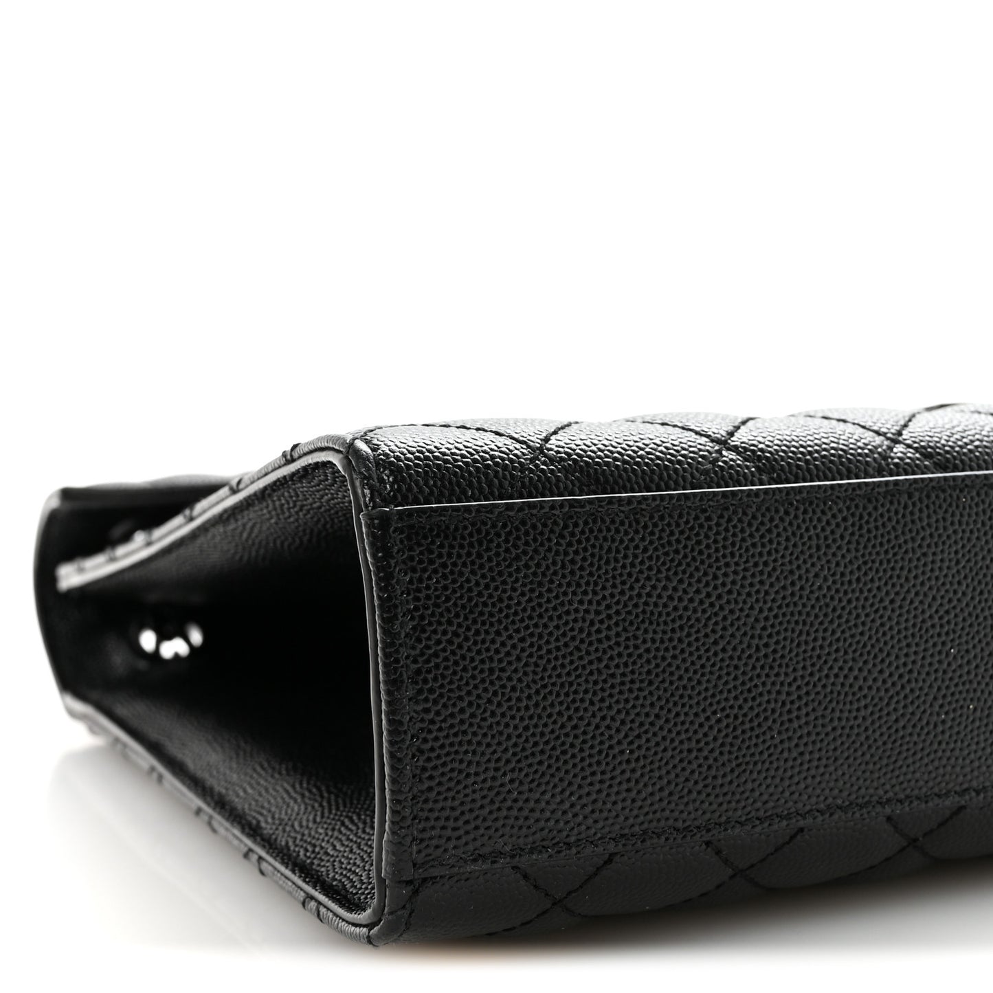 Grain De Poudre Textured Mixed Matelasse Large Triquilt Monogram Monochrome Satchel Black