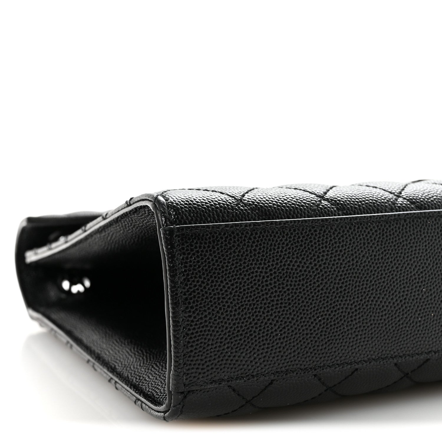 Saint Laurent Grain De Poudre Textured Mixed Matelasse Large Triquilt Monogram Monochrome Satchel Black 9 of 10