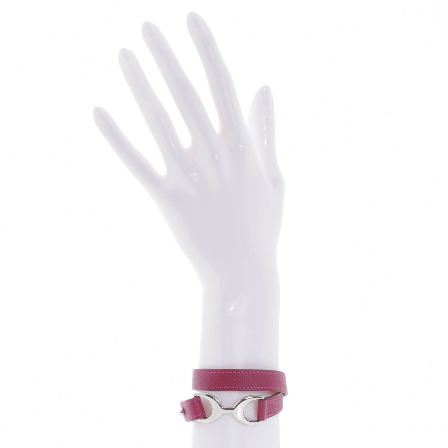 Epsom Baby Pavane Double Tour Bracelet Small Magenta