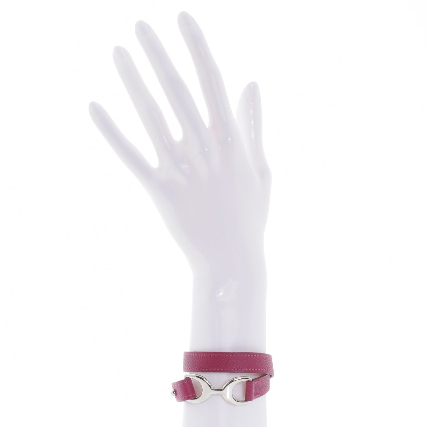 Hermes Epsom Baby Pavane Double Tour Bracelet Small Magenta 2 of 6