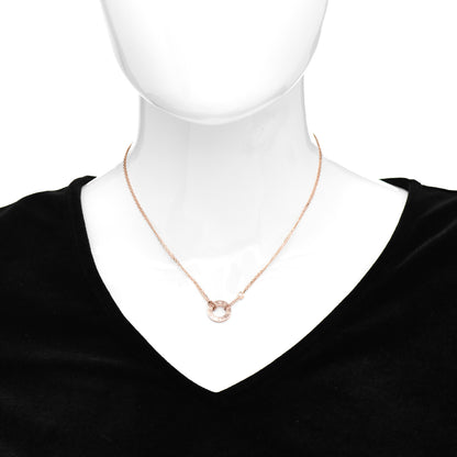 Cartier 18K Pink Gold 2 Diamond LOVE Necklace 2 of 5