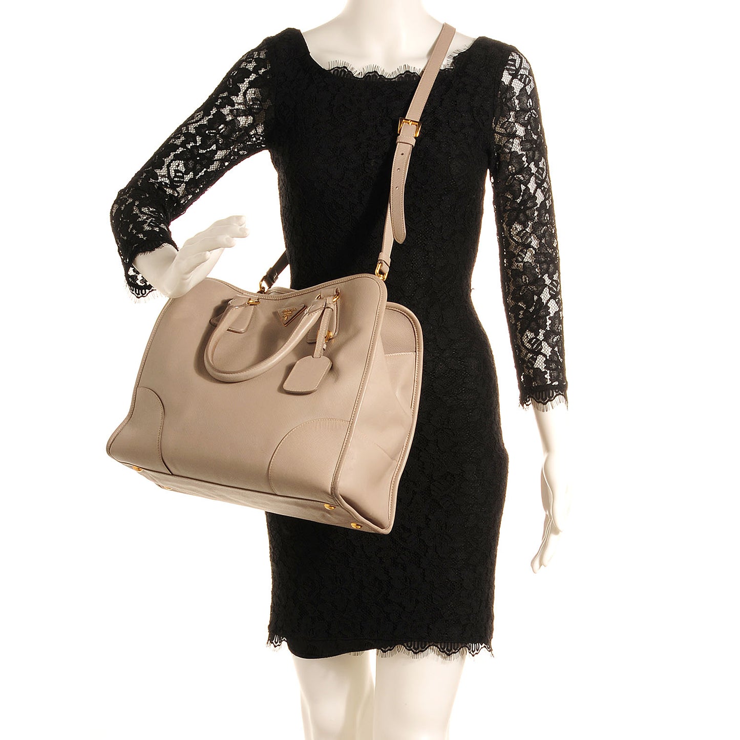 Saffiano Lux Shopping Tote Pomice