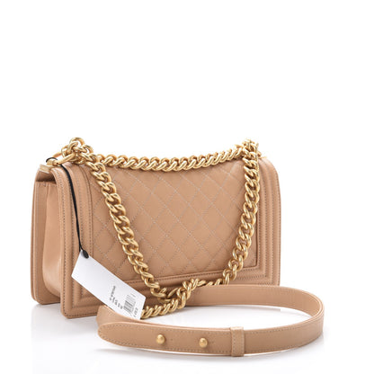 Chanel Caviar Quilted Medium Boy Flap Beige 3 of 8