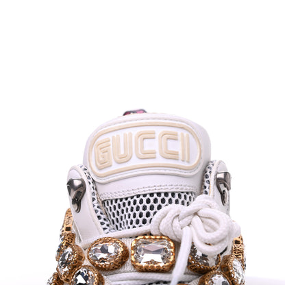 Gucci X SEGA Mesh Calfskin Suede Removable Crystals Womens Flashtrek Sneakers 38 Great White 8 of 11