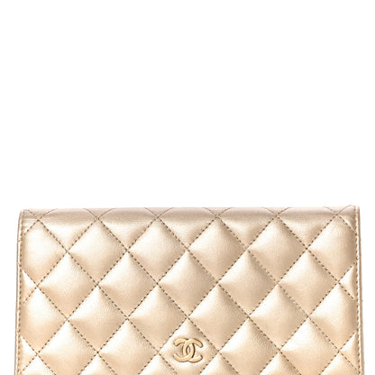 Chanel Metallic Lambskin Quilted Yen Wallet Gold 8 of 17