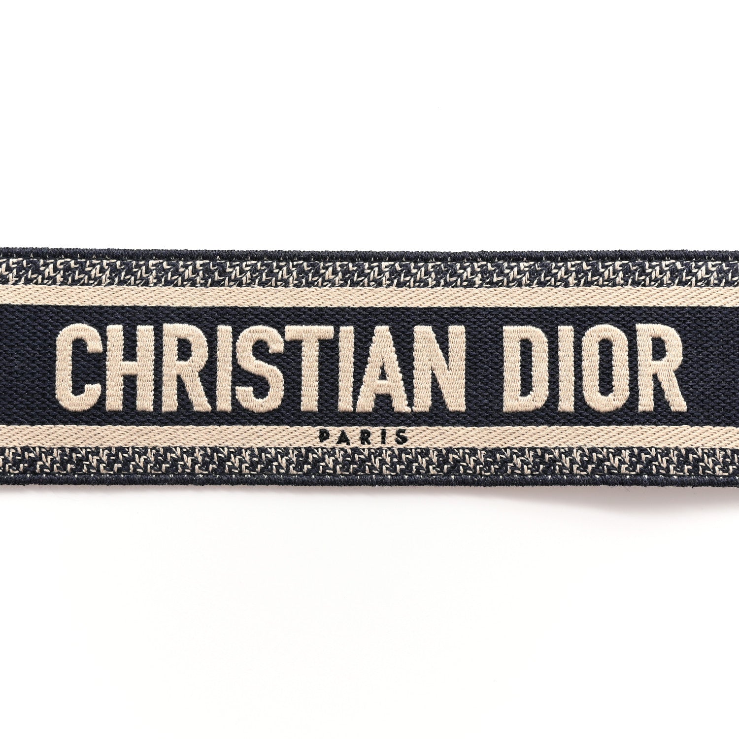 Christian Dior Canvas Embroidered Shoulder Strap Blue 3 of 6