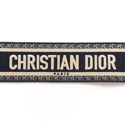 Christian Dior Canvas Embroidered Shoulder Strap Blue 3 of 6