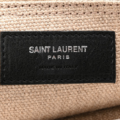 Saint Laurent Linen Calfskin Rive Gauche Tote Greggio Natural 6 of 10