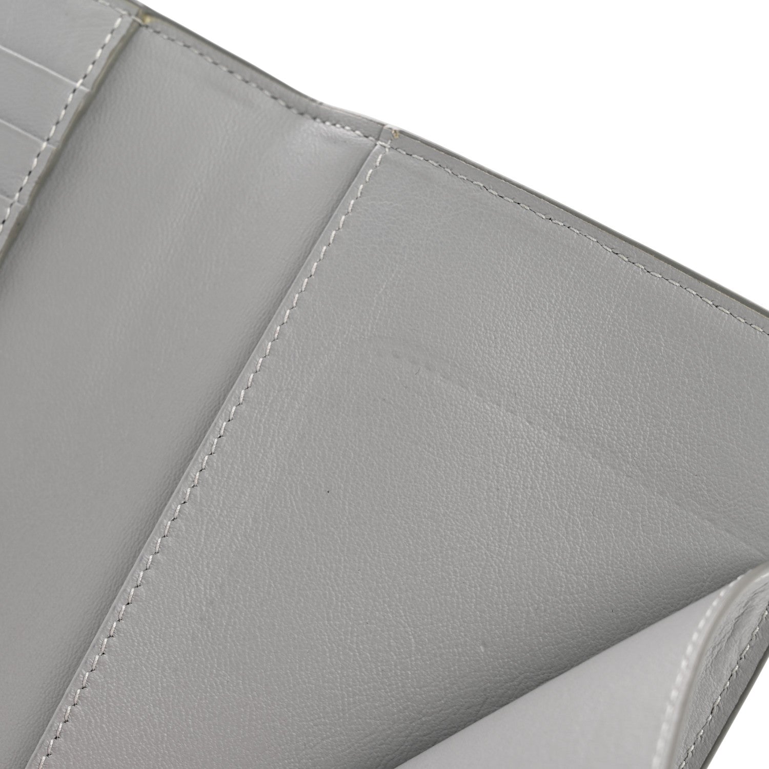 Christian Dior Calfskin CD Diamond Canvas Passport Holder Grey