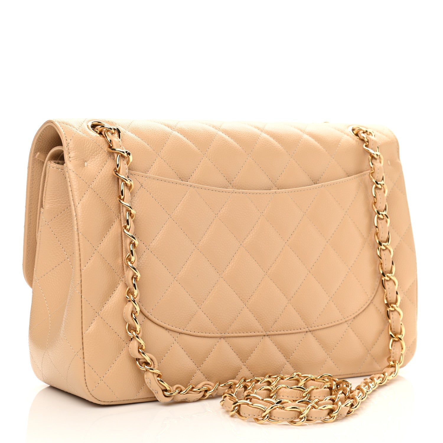 Chanel Caviar Quilted Jumbo Double Flap Beige Clair 3 of 11