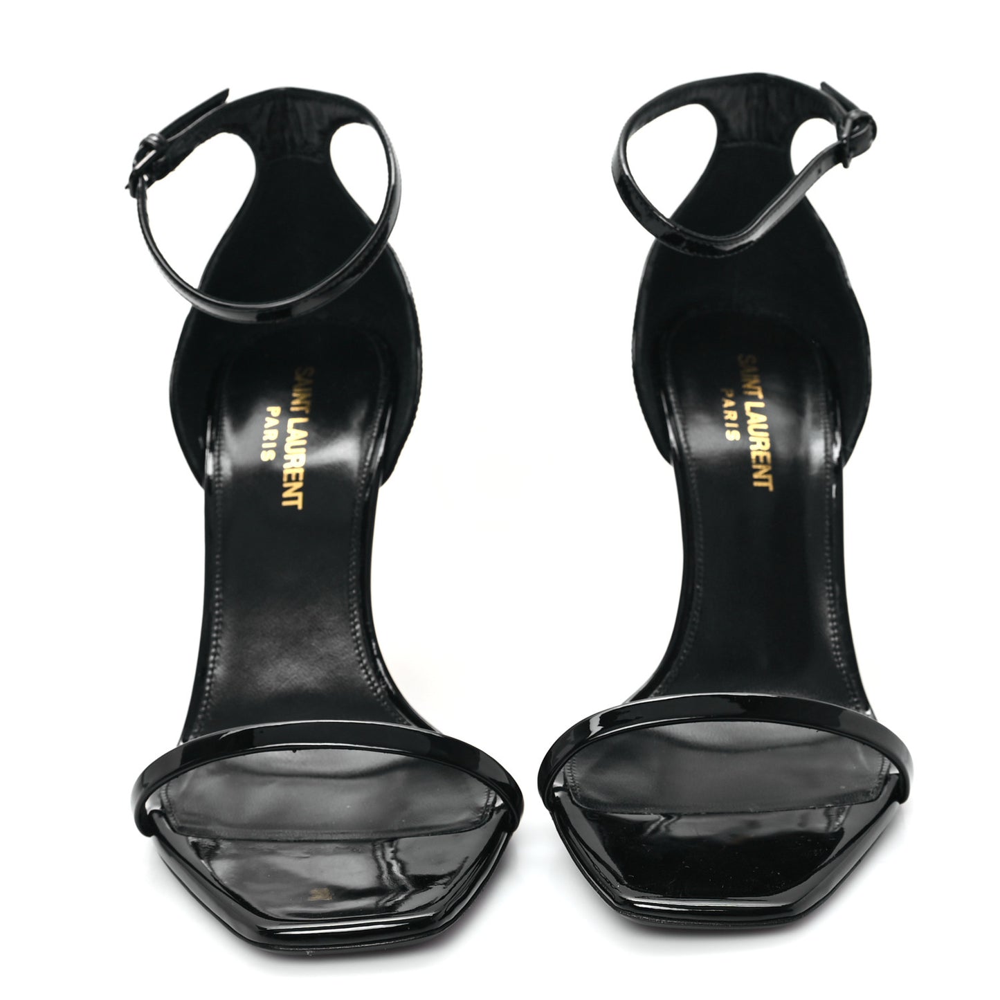 Patent Calfskin Opyum 85 Sandals 38.5 Black