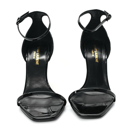 Saint Laurent Patent Calfskin Opyum 85 Sandals 38.5 Black 3 of 10
