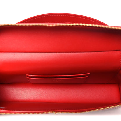Chanel Calfskin Crocodile Embossed Crococo Top Handle East West Vanity Case With Chain Dark Red 5 of 11