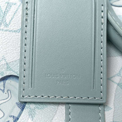 Louis Vuitton Monogram Aquagarden Keepall Bandouliere 50 Crystal Blue Crystal Blue 6 of 9