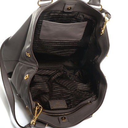 Prada Soft Calf Zipper Detail Tote Bambu 7 of 11