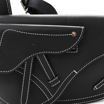 Christian Dior X KAWS Grained Calfskin Saddle Pouch Black 7 of 9
