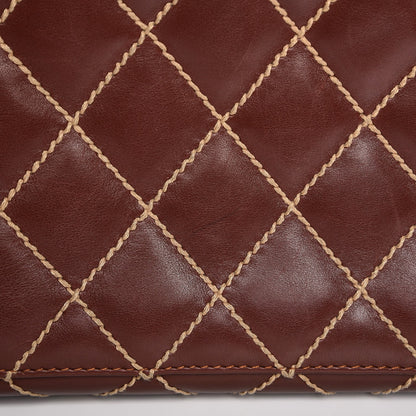 Chanel Calfskin Contrast Stitch Surpique Bowler Brown 14 of 14