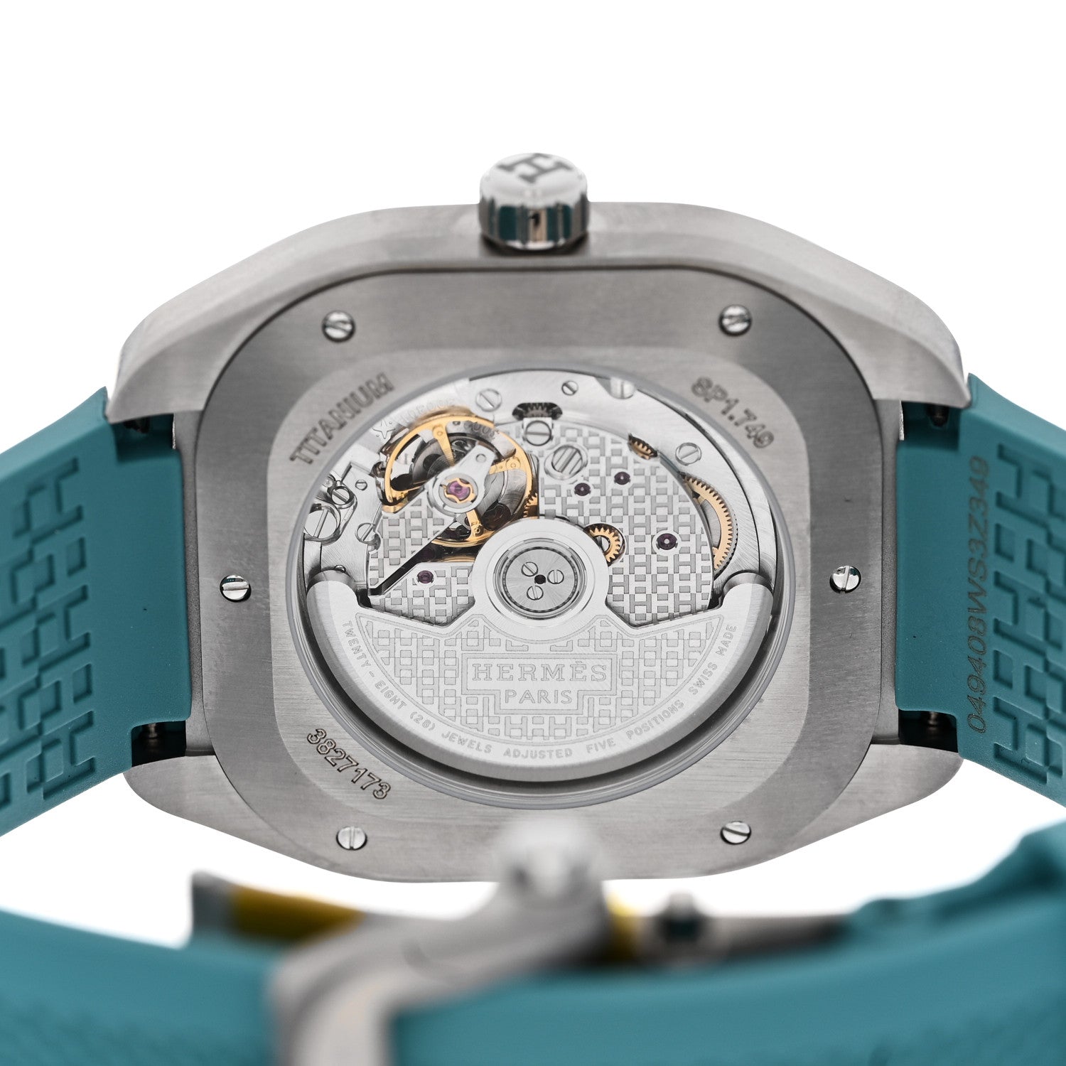 Hermes Titanium Rubber 39mm H08 Automatic Watch Bleu Saint Cyr 4 of 5
