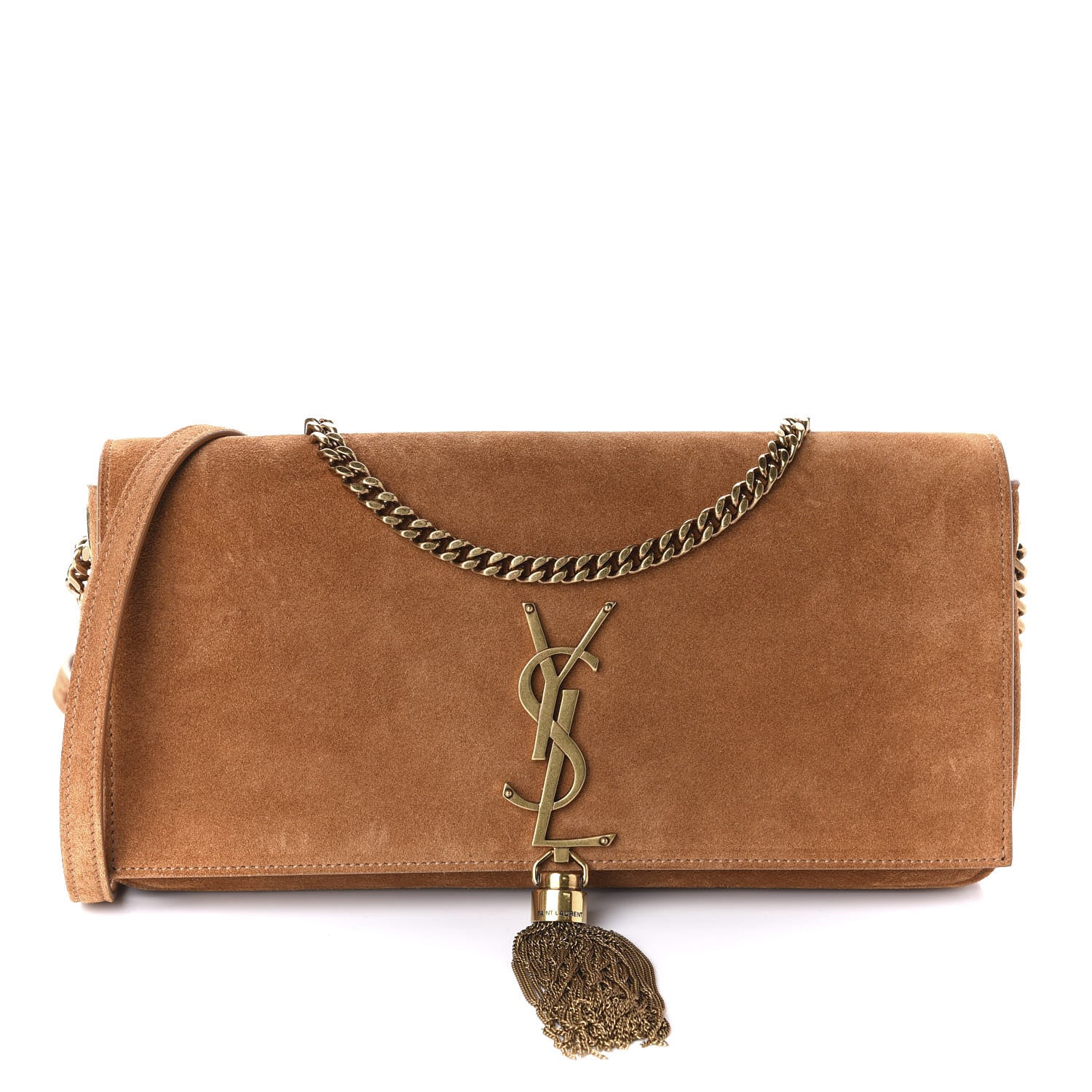 Saint Laurent Suede Monogram Tassel Kate 99 Cinnamon 1 of 11