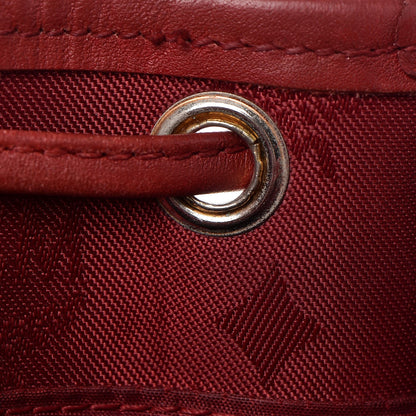 MCM Nylon Monogram Bucket Shoulder Bag Red 12 of 17