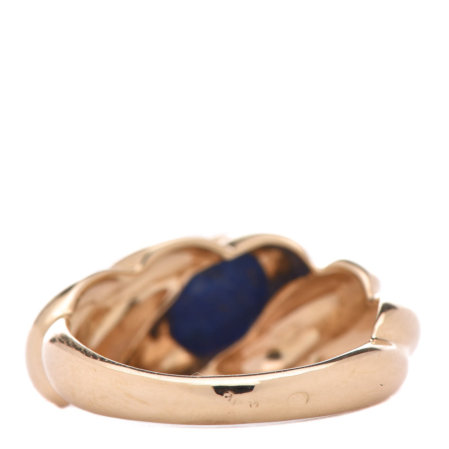 18K Yellow Gold Lapis Twisted Ring 53 6.5