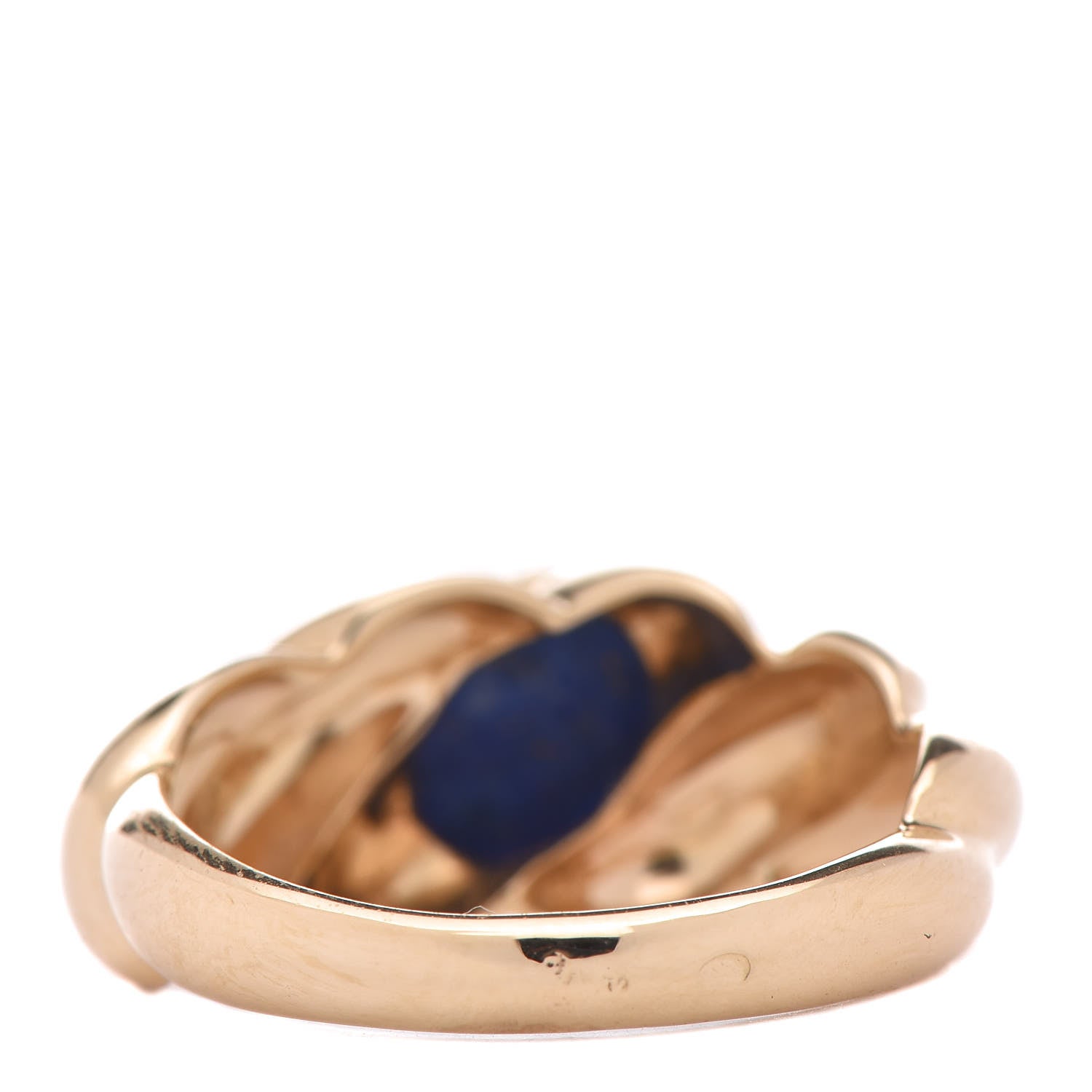 Van Cleef & Arpels 18K Yellow Gold Lapis Twisted Ring 53 6.5 3 of 5
