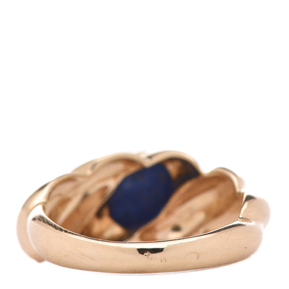 Van Cleef & Arpels 18K Yellow Gold Lapis Twisted Ring 53 6.5 3 of 5