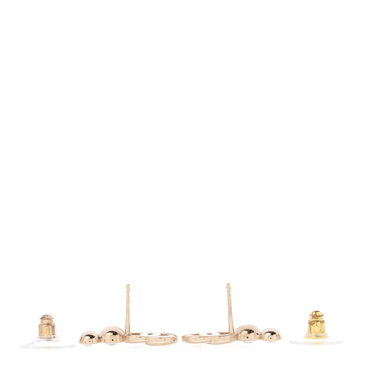 Chanel Metal Crystal CC Climber Earrings Gold 3 of 5