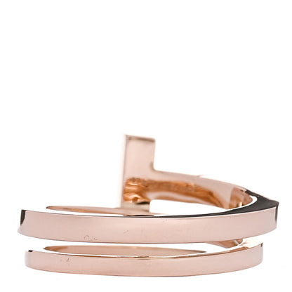 Tiffany 18K Rose Gold Diamond T Square Wrap Ring 52 6 3 of 5