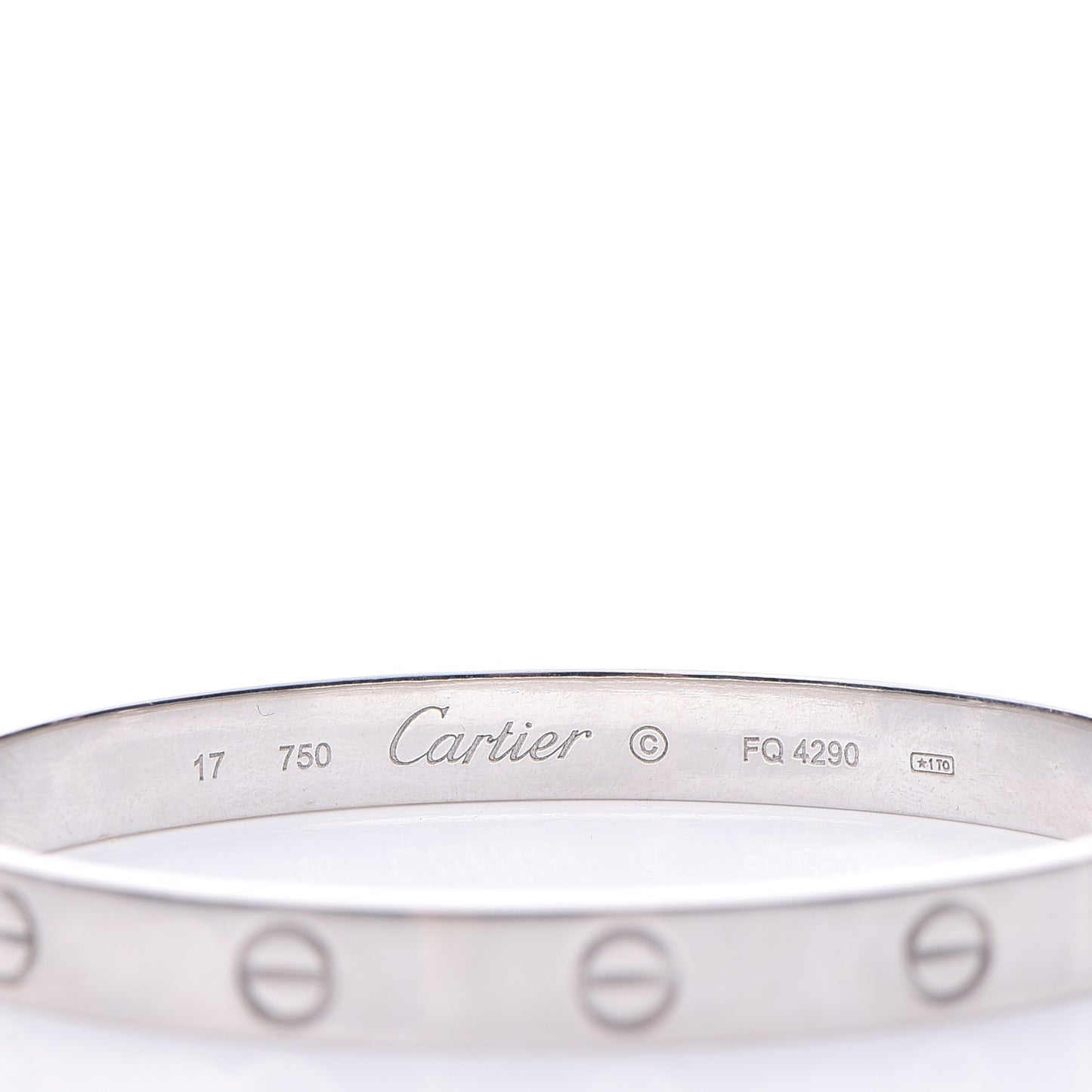 18K White Gold LOVE Bracelet 17