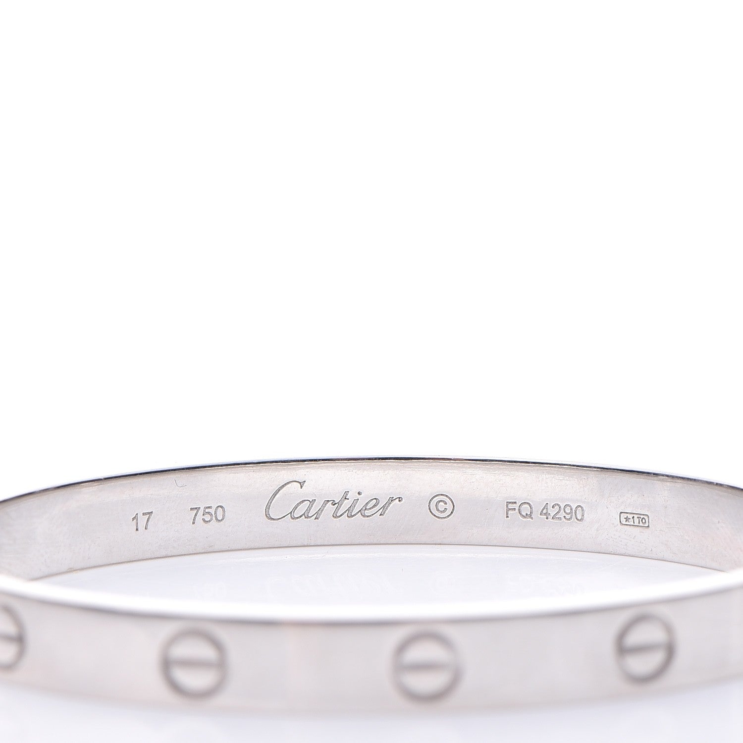 Cartier 18K White Gold LOVE Bracelet 17 4 of 10