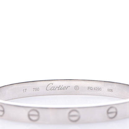 Cartier 18K White Gold LOVE Bracelet 17 4 of 10