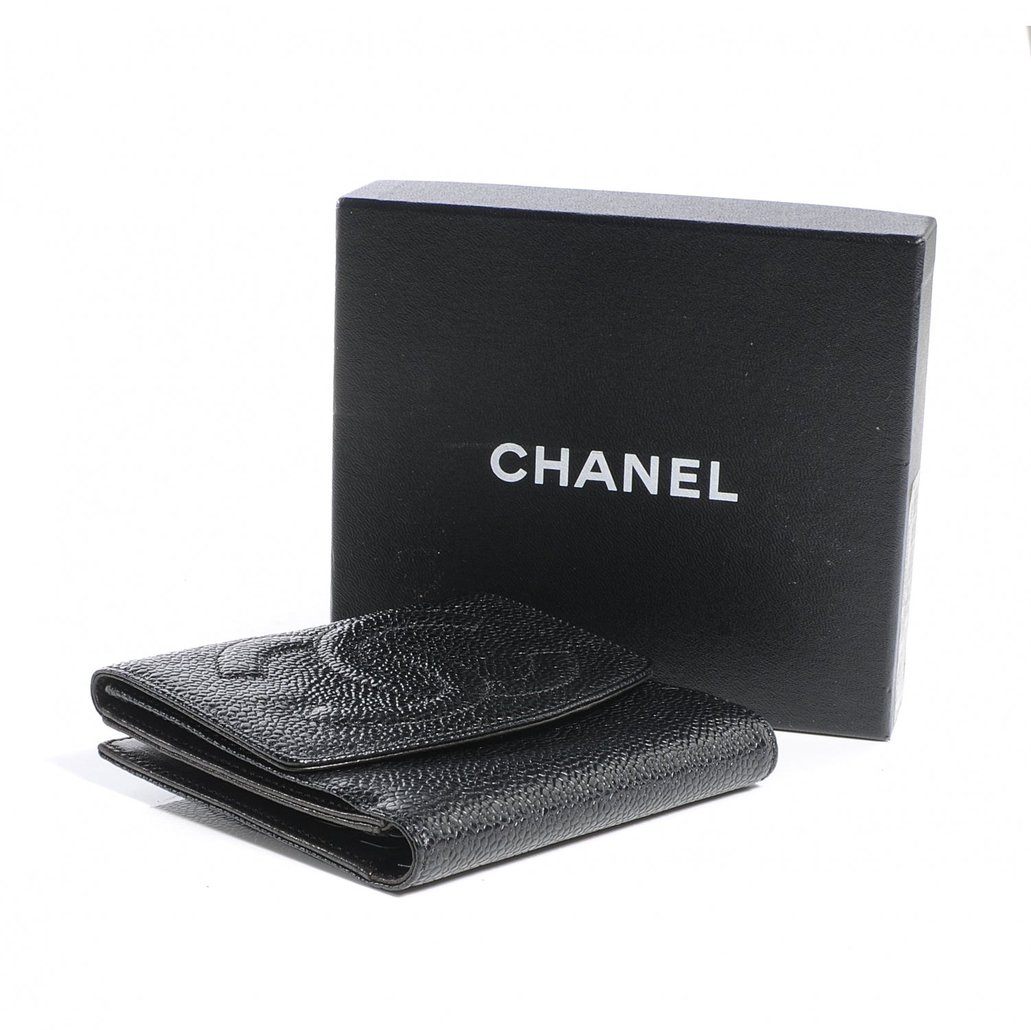 Chanel Caviar Compact CC Wallet Black 4 of 7