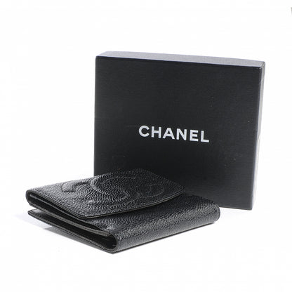 Chanel Caviar Compact CC Wallet Black 4 of 7