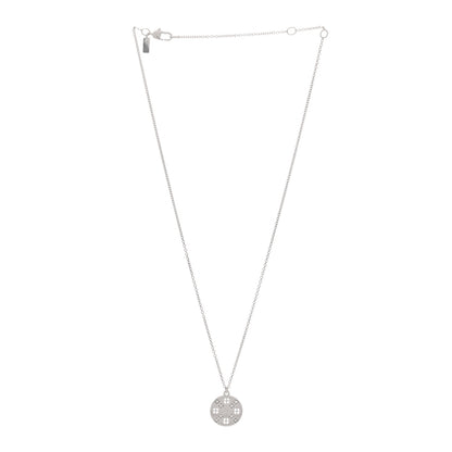 Gucci 18K White Gold Diamond Clover Pendant Necklace 3 of 6