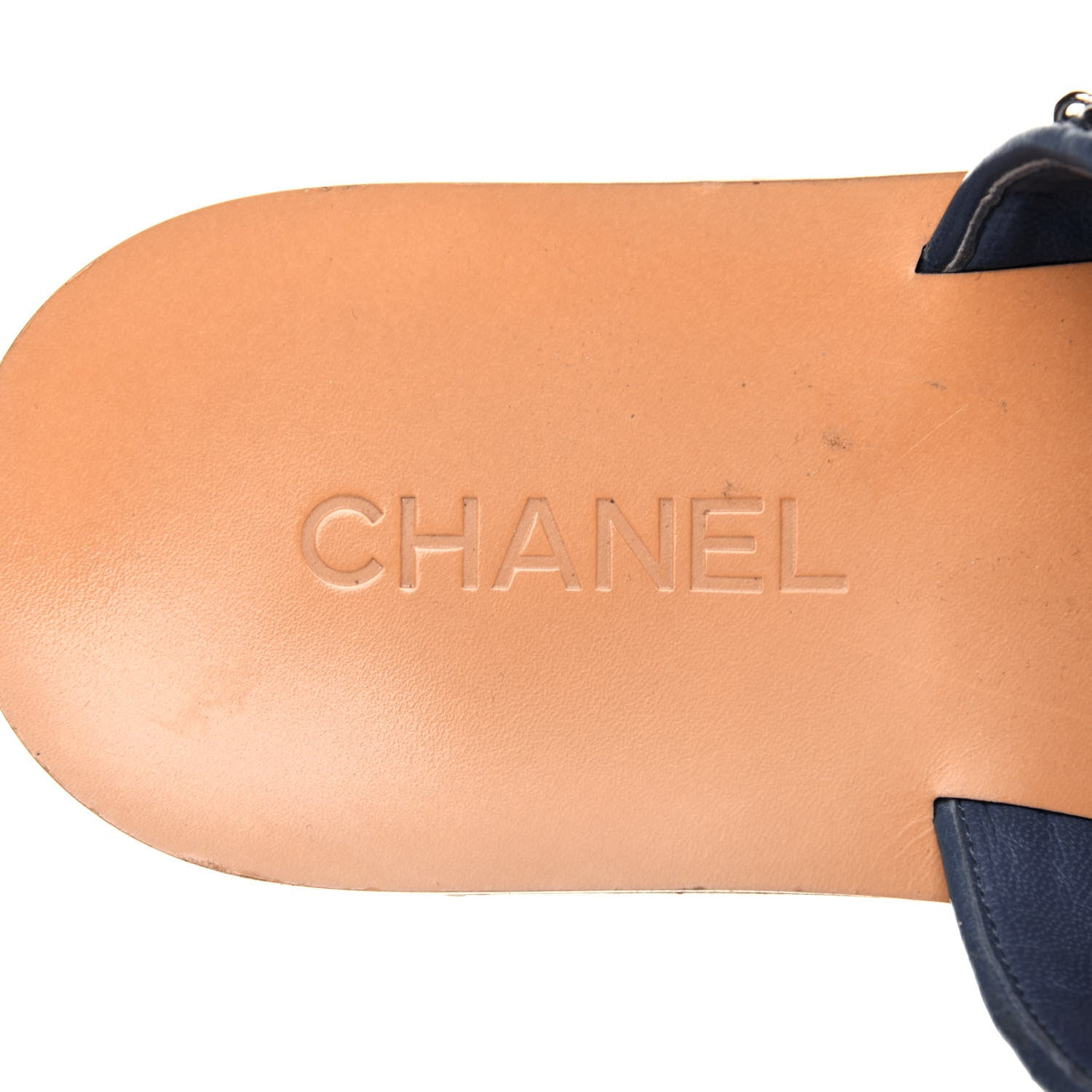 Chanel Cork Tweed Chain Mule Slides 41.5 Blue 7 of 16